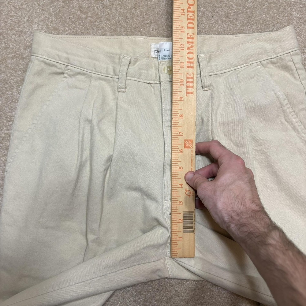 Vtg Guess Georges Marciano Pants Mens 32x32 Beige Pleated Chino USA Twill 80s - Picture 10 of 16